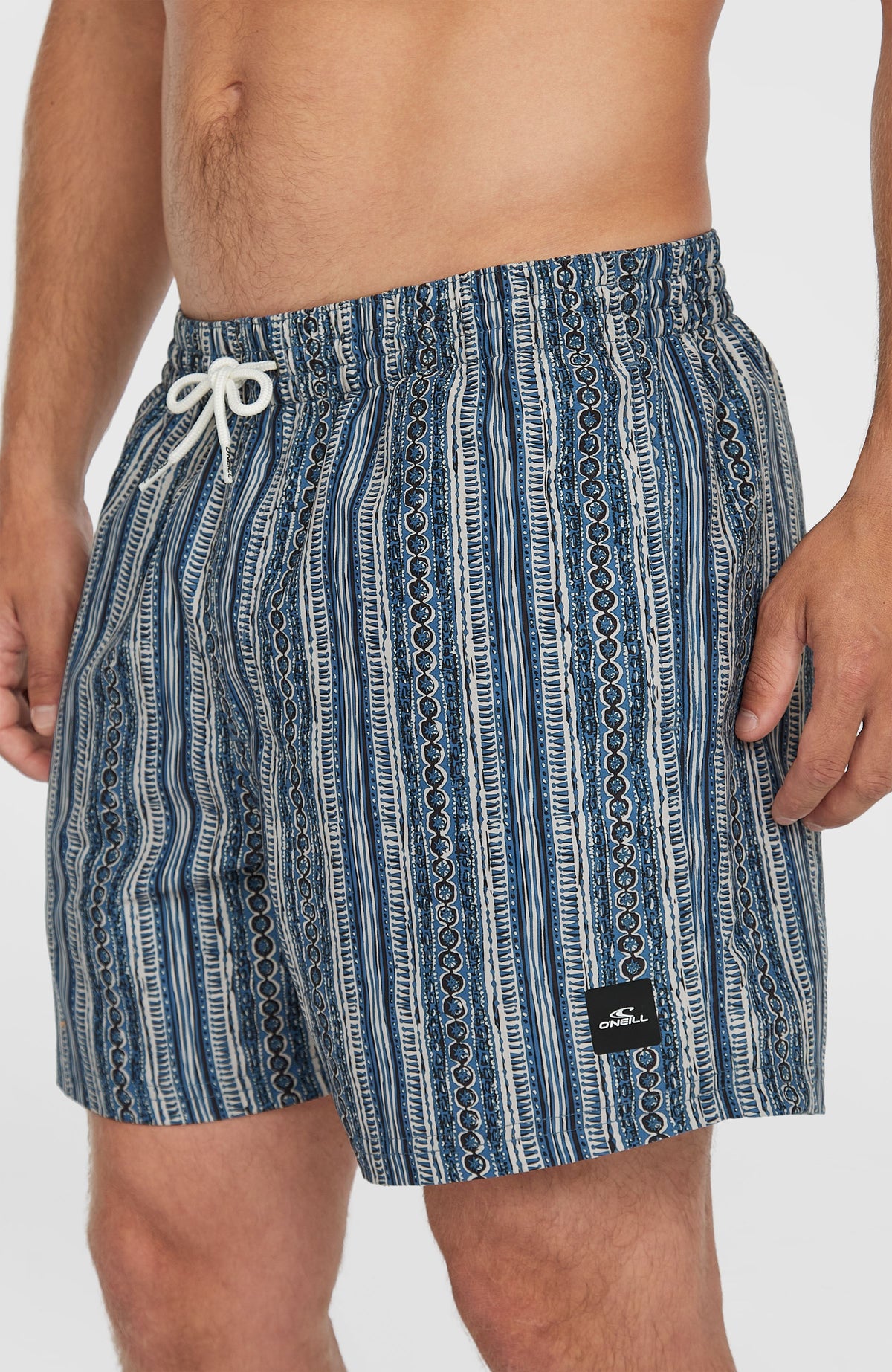 Cali Print 15'' Swim Shorts | Blue Pressed Lines