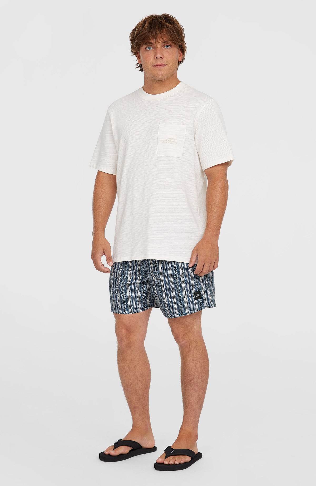 Cali Print 15'' Swim Shorts | Blue Pressed Lines