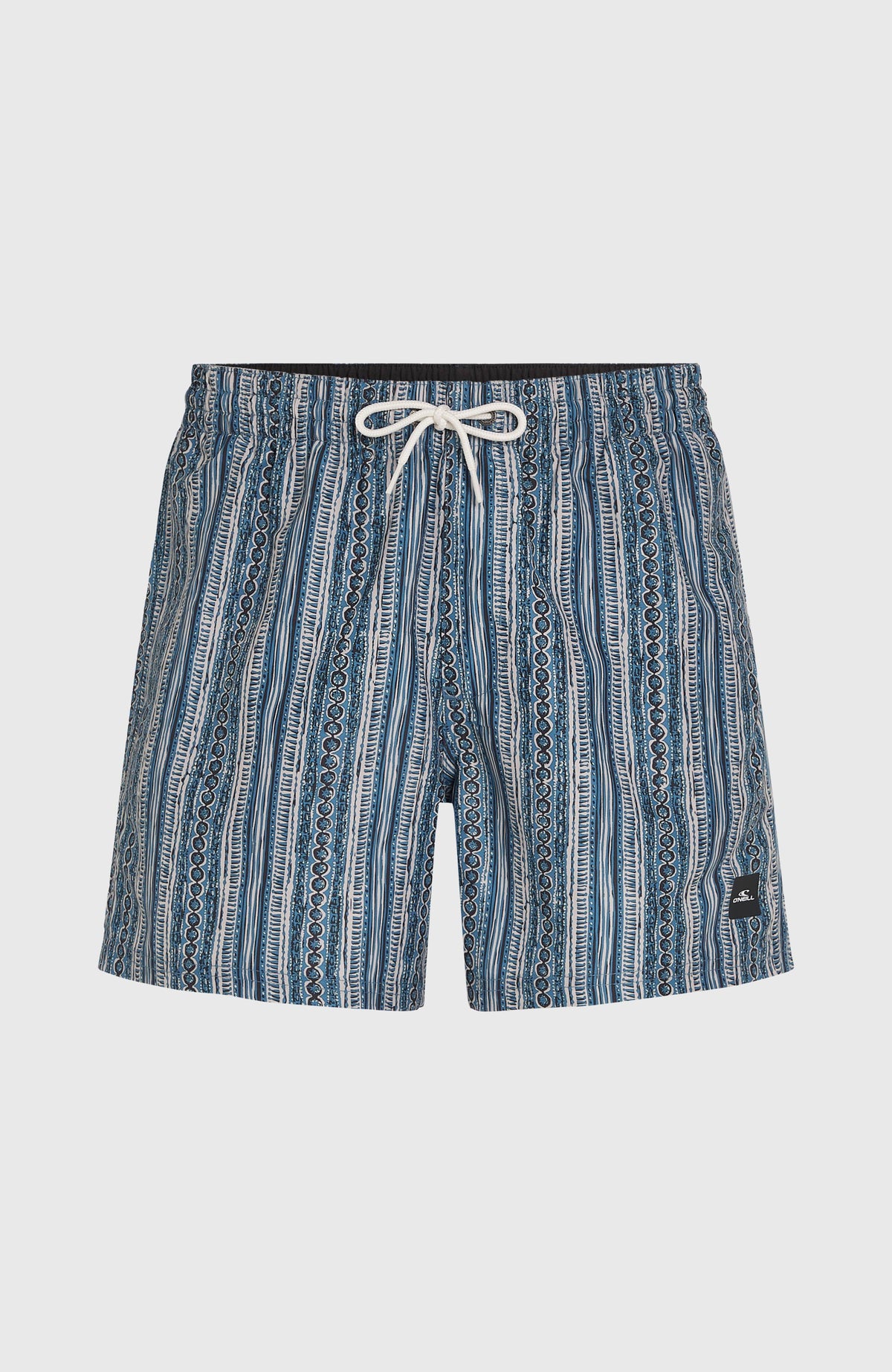 Cali Print 15'' Swim Shorts | Blue Pressed Lines