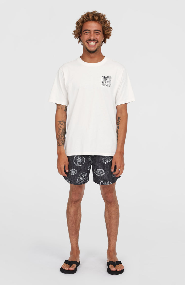 Cali Print 15'' Swim Shorts | Black Mystical