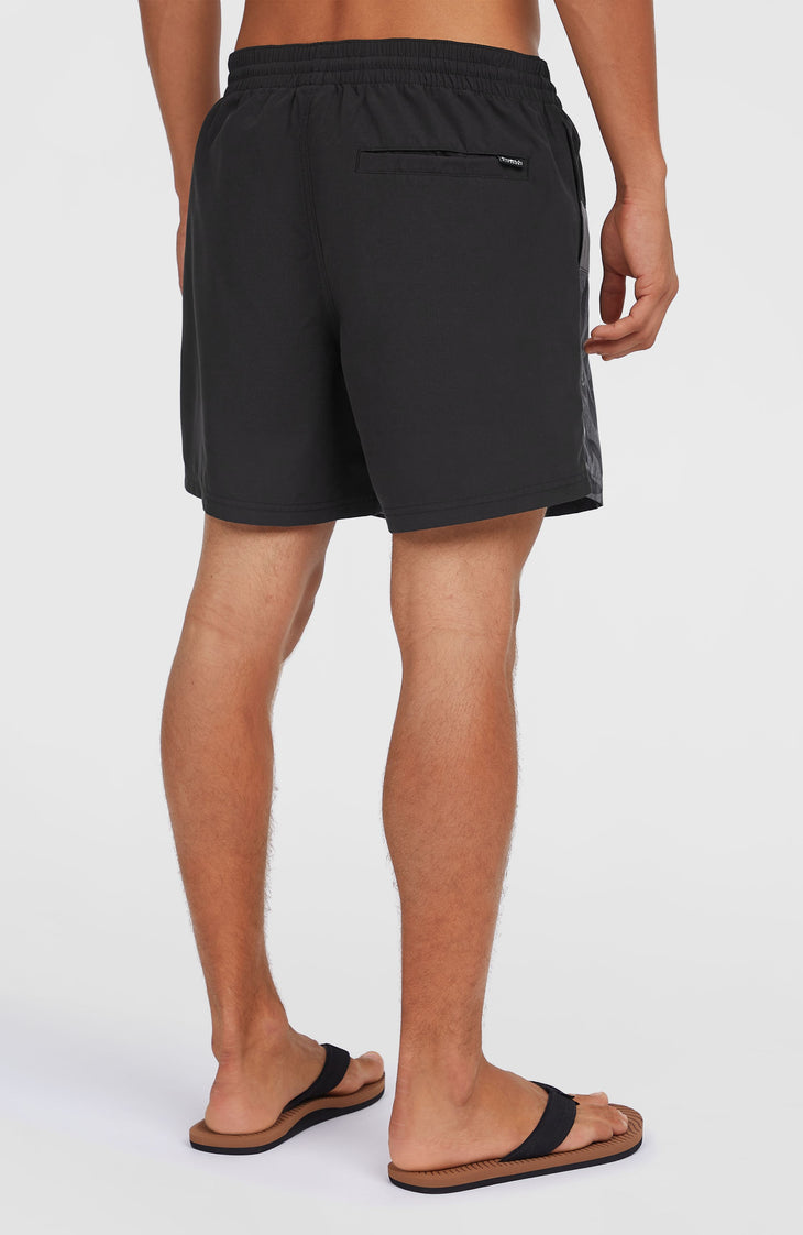 Cali Block 15'' Swim Shorts | Black Dipped Leaves