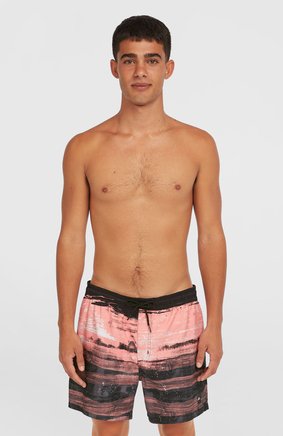 Cali Gradient 15'' Swim Shorts | Coral Melted Texture