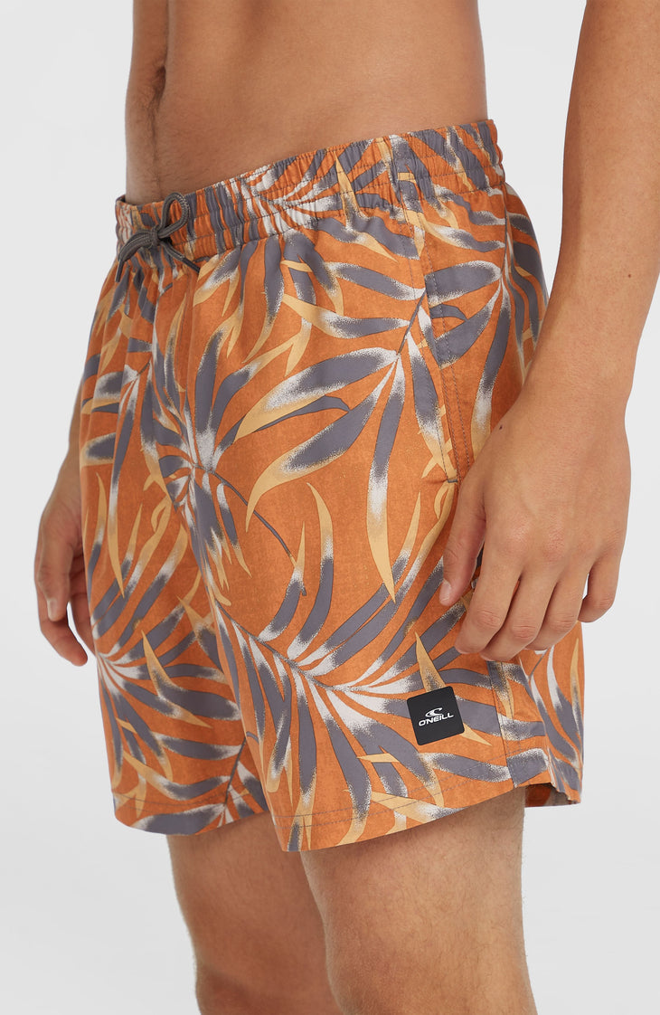 Cali Floral 16'' Swim Shorts | Orange Dipped Leaves