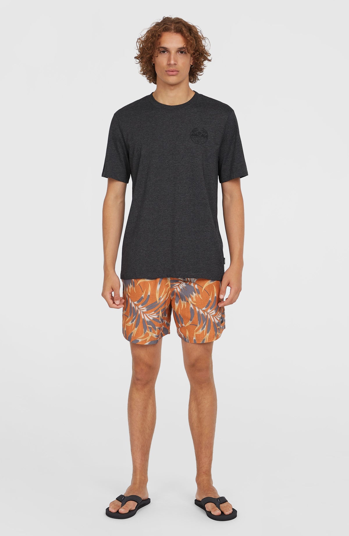 Cali Floral 16'' Swim Shorts | Orange Dipped Leaves
