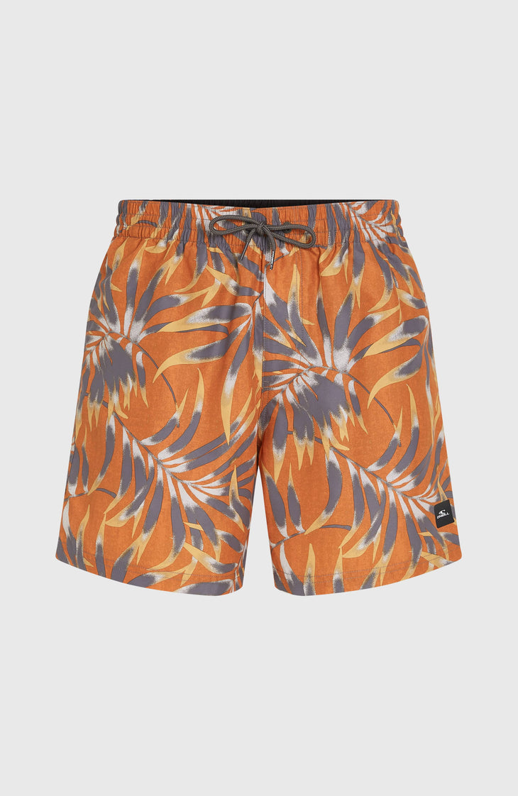 Cali Floral 16'' Swim Shorts | Orange Dipped Leaves