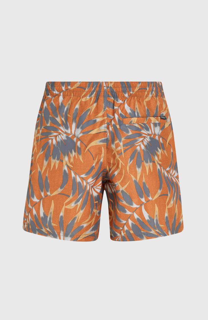 Cali Floral 16'' Swim Shorts | Orange Dipped Leaves