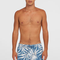 Cali Floral 16'' Swim Shorts | Blue Dipped Leaves