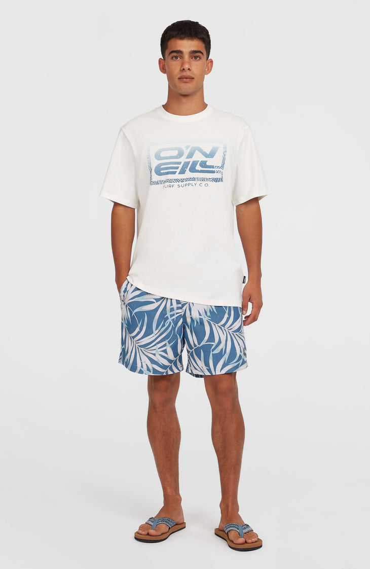 Cali Floral 16'' Swim Shorts | Blue Dipped Leaves