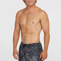 Cali Floral 16'' Swim Shorts | Black Dipped Leaves