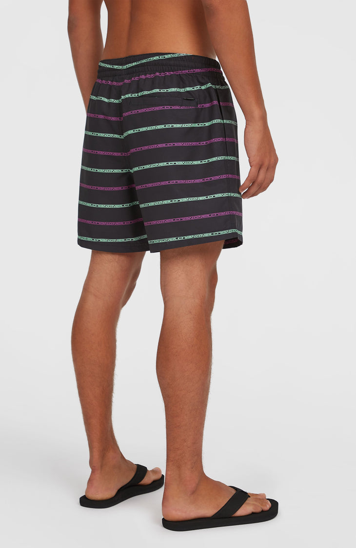 Cali First 15'' Swim Shorts | Black/Purple O'Neill Stripe