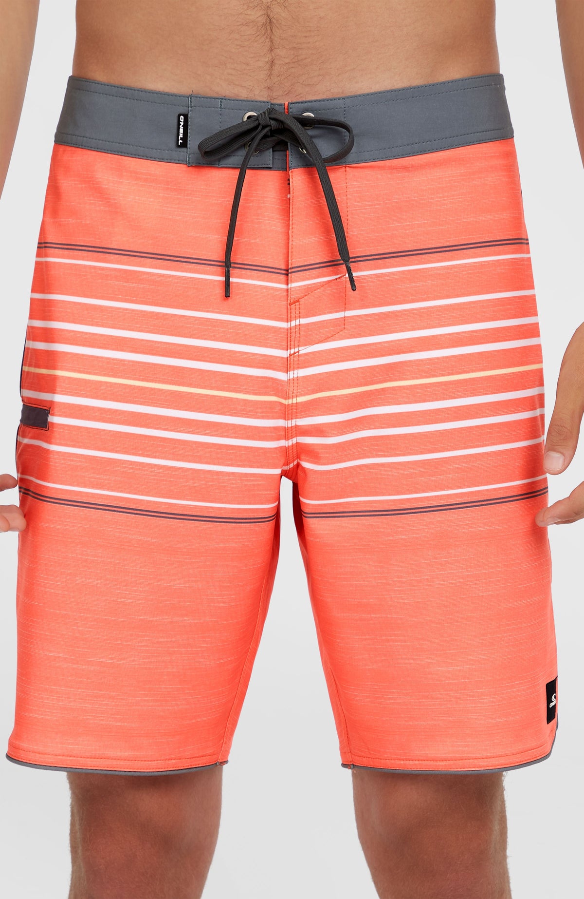 Hyperfreak Heat Stripe Scallop 18'' Boardshorts | Peach Echo Heat Stripe