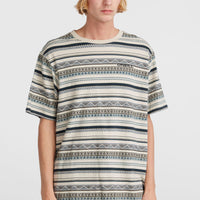 Ikat Jacquard T-Shirt | Grey Ikat Stripe