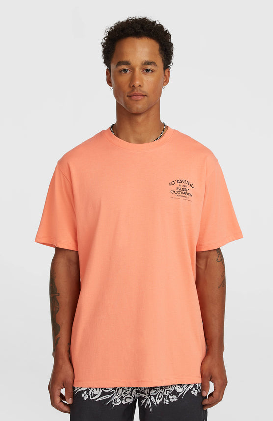 Melange Chest Print T-Shirt | Funky Peach