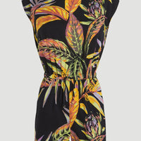 Talia Playsuit | Black Tropical Flower