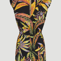 Talia Playsuit | Black Tropical Flower