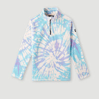 Printed Half-Zip Fleece | Pink Tie Dye