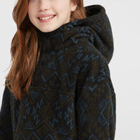 Superfleece Half-Zip Hoodie | Black Retro Ikat