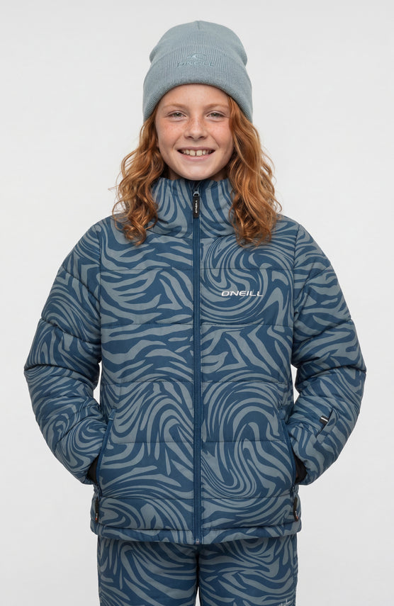 FWC'Cruz Puffer Snow Jacket | Blue Swirl Zebra