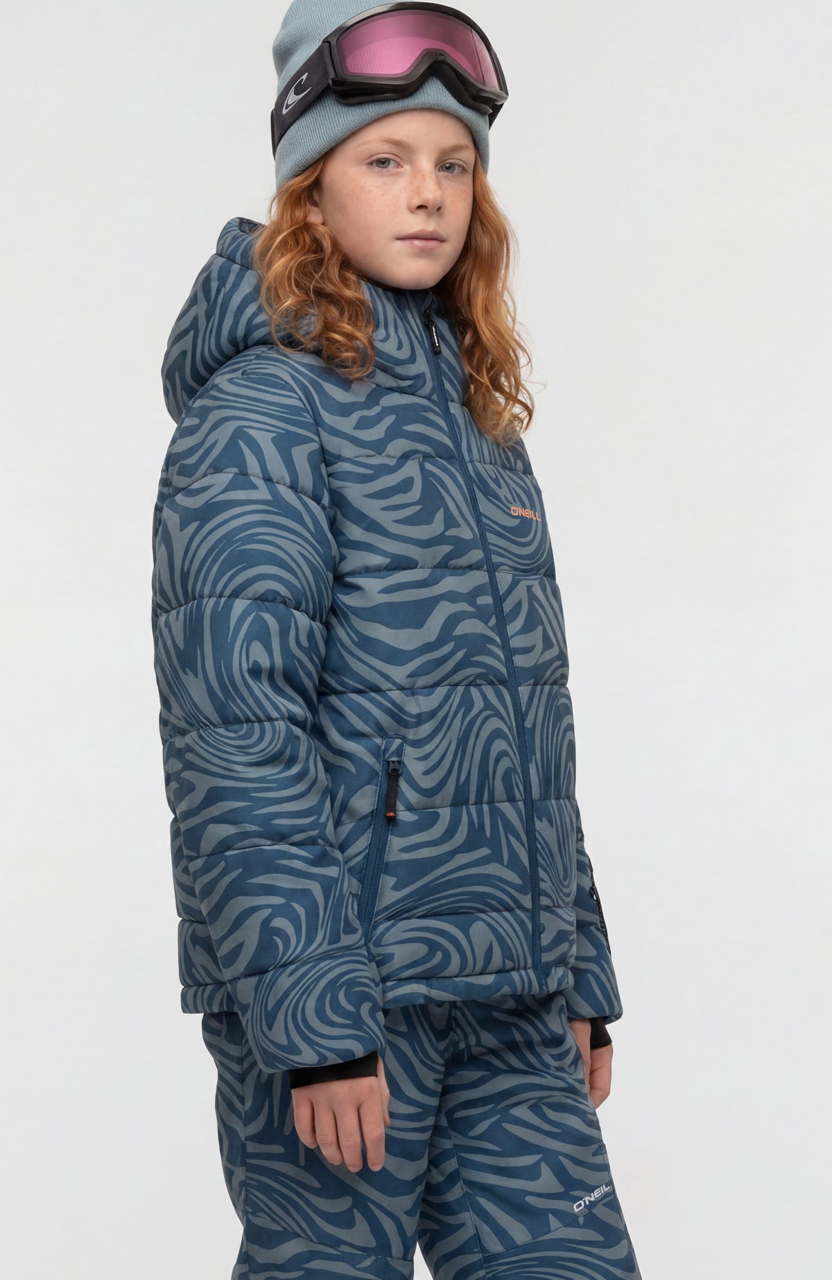 FWC'Cruz Puffer Snow Jacket | Blue Swirl Zebra