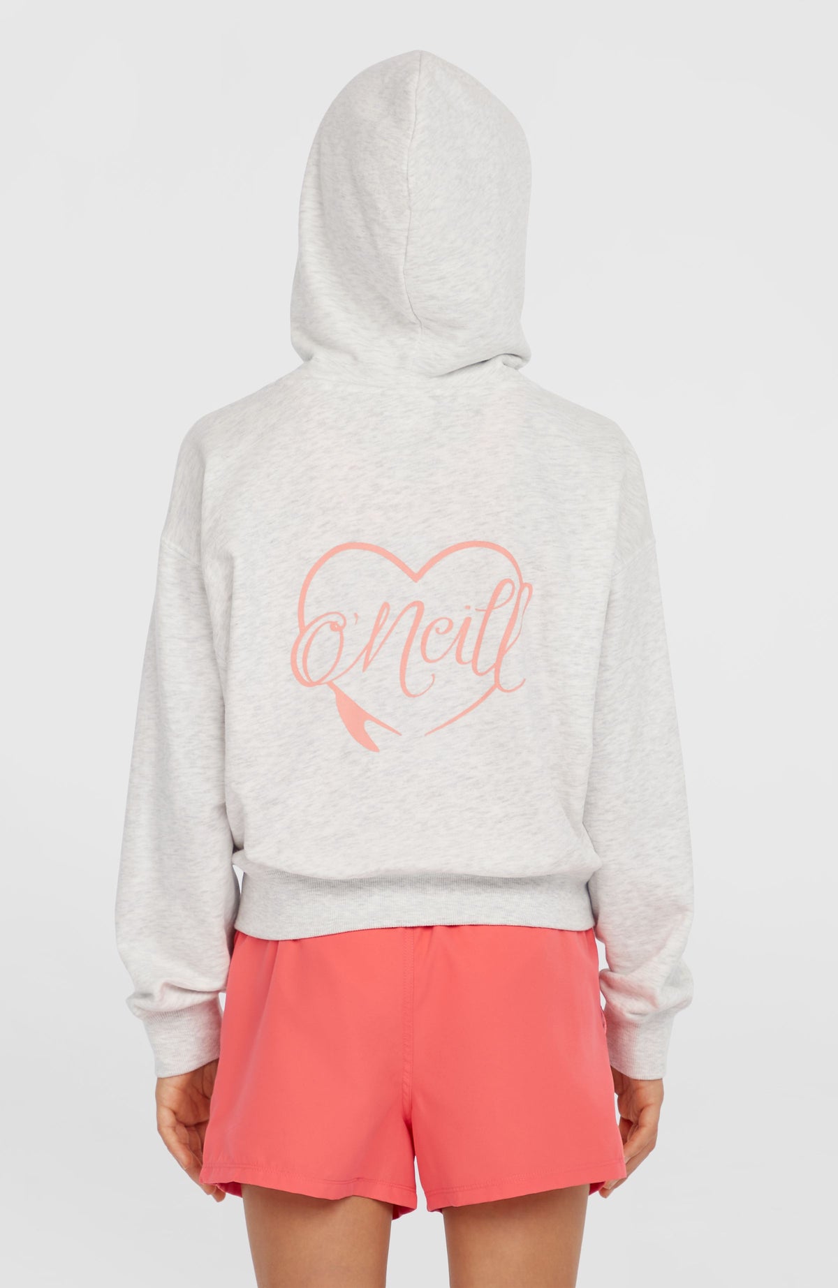 Script Falf-Zip Hoodie | White Melange