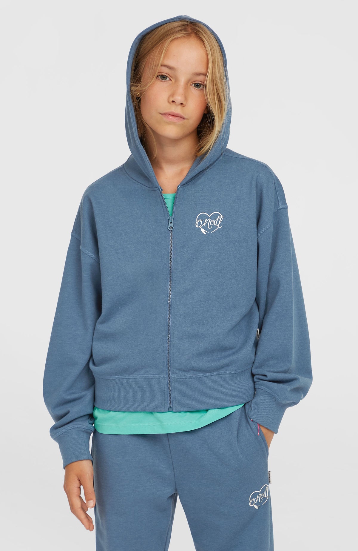 Script Falf-Zip Hoodie | Copen Blue