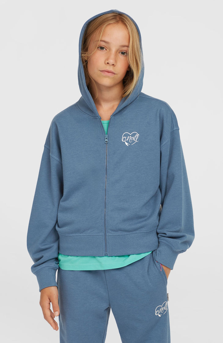 Script Falf-Zip Hoodie | Copen Blue