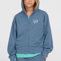 Script Falf-Zip Hoodie | Copen Blue