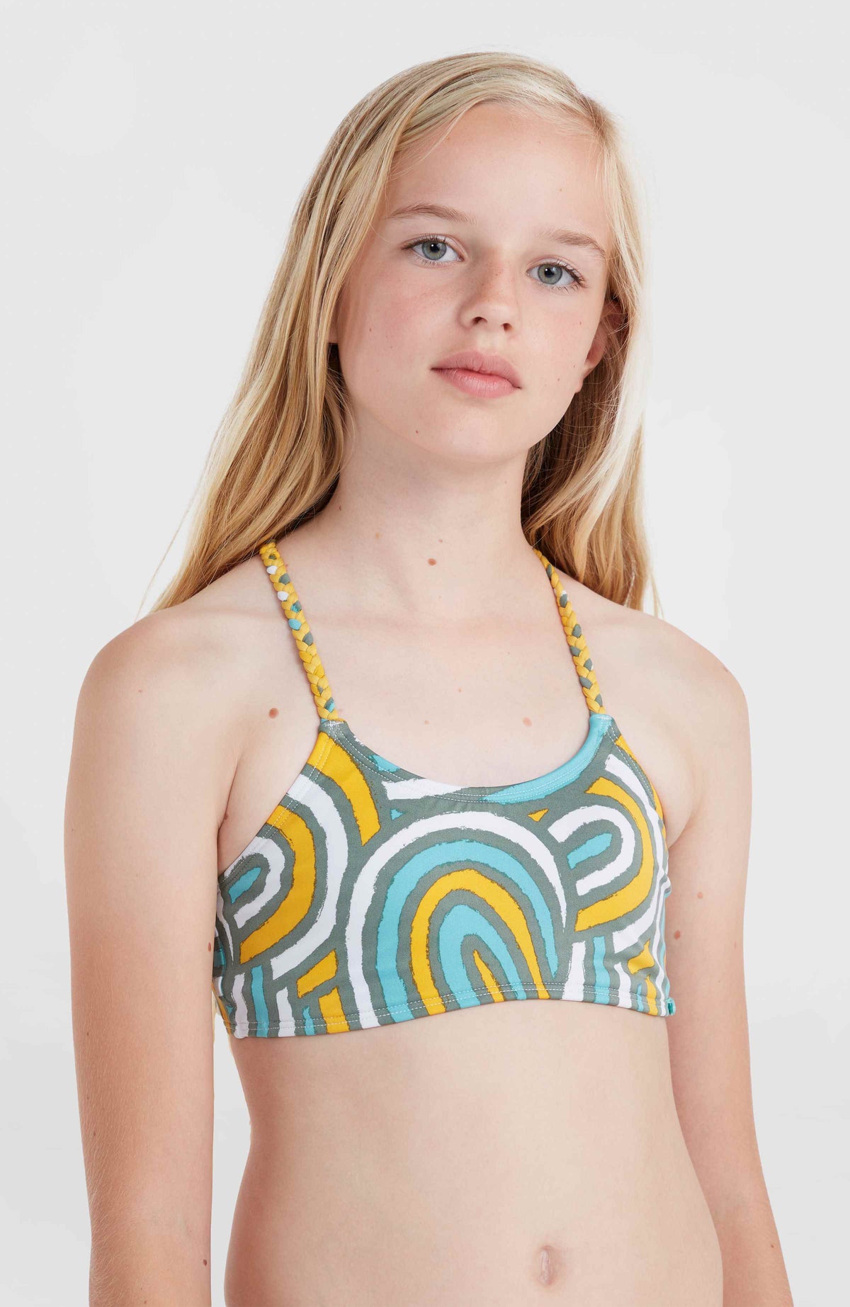 Mix and Match Tropics Bikini Set | Blue Rainbow Stripe