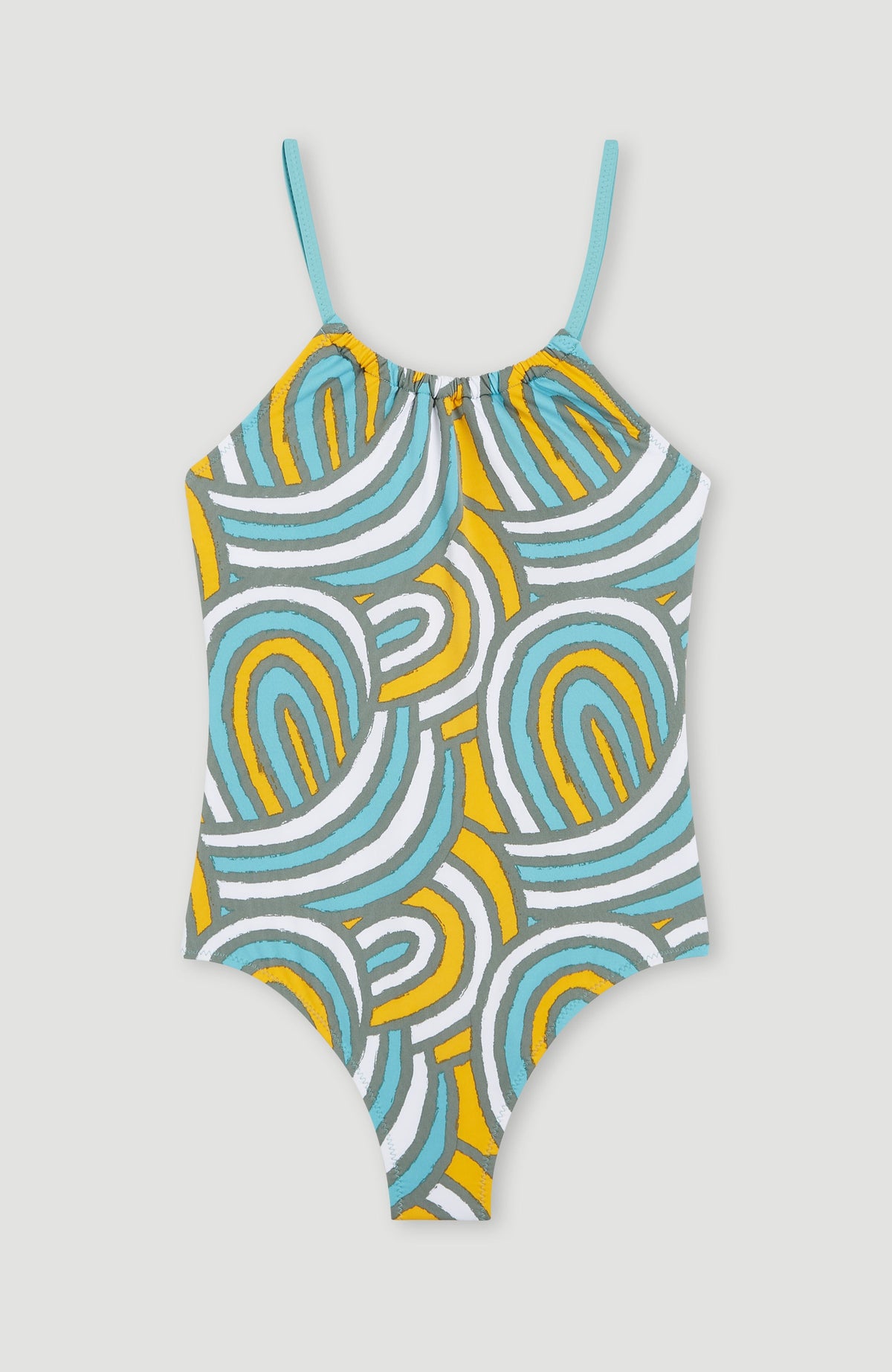 Mix and Match Cali Swimsuit | Blue Rainbow Stripe
