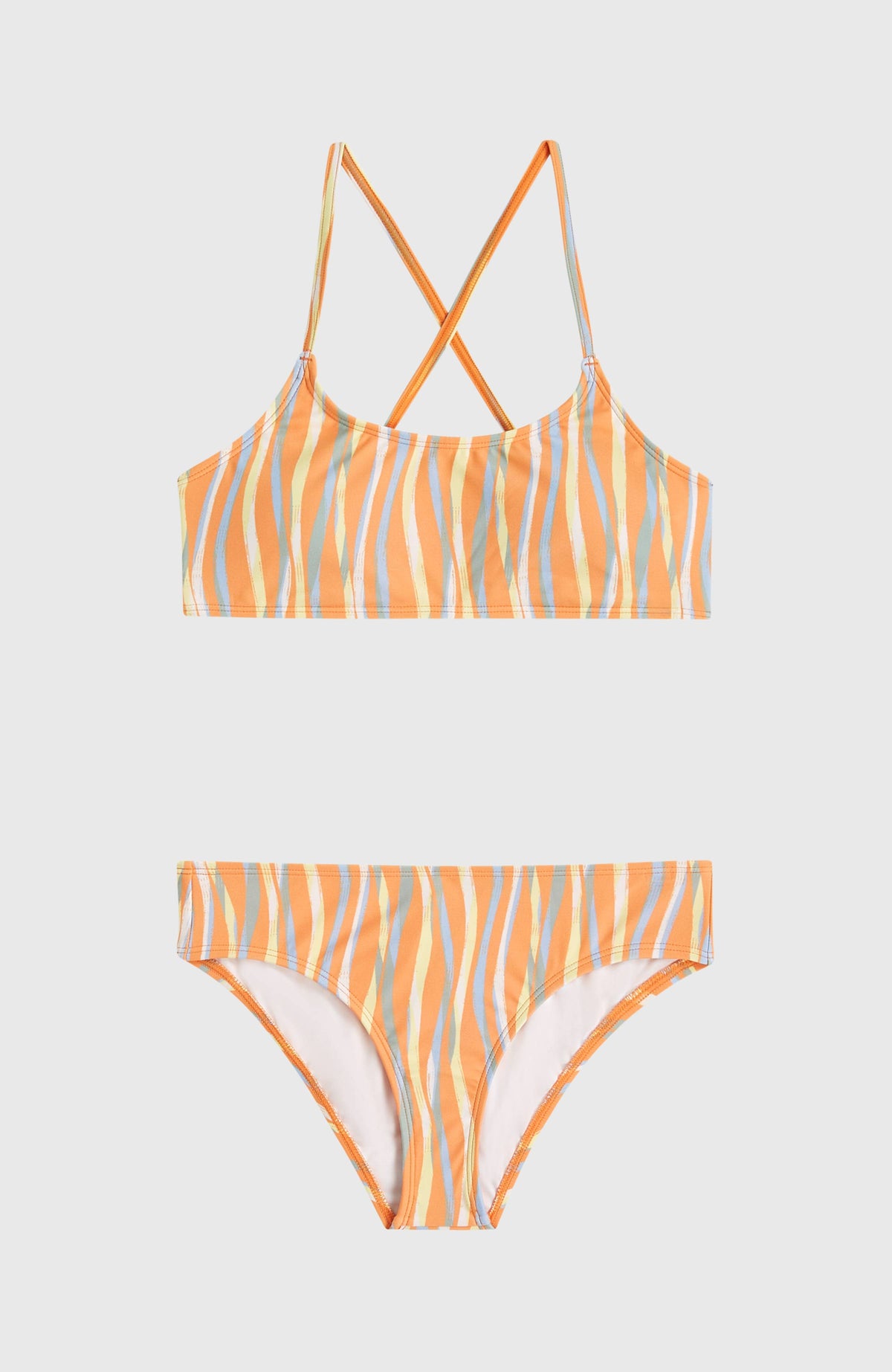 Essentials Bralette Bikini Set | Funky Peach Swirly