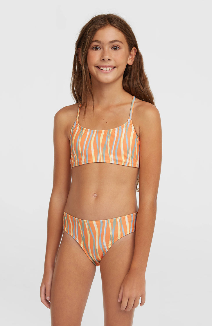Essentials Bralette Bikini Set | Funky Peach Swirly