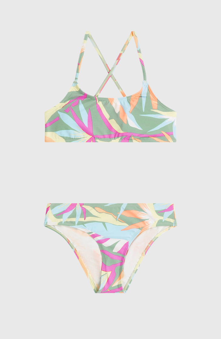 Essentials Bralette Bikini Set | Green Wmns Tropicana