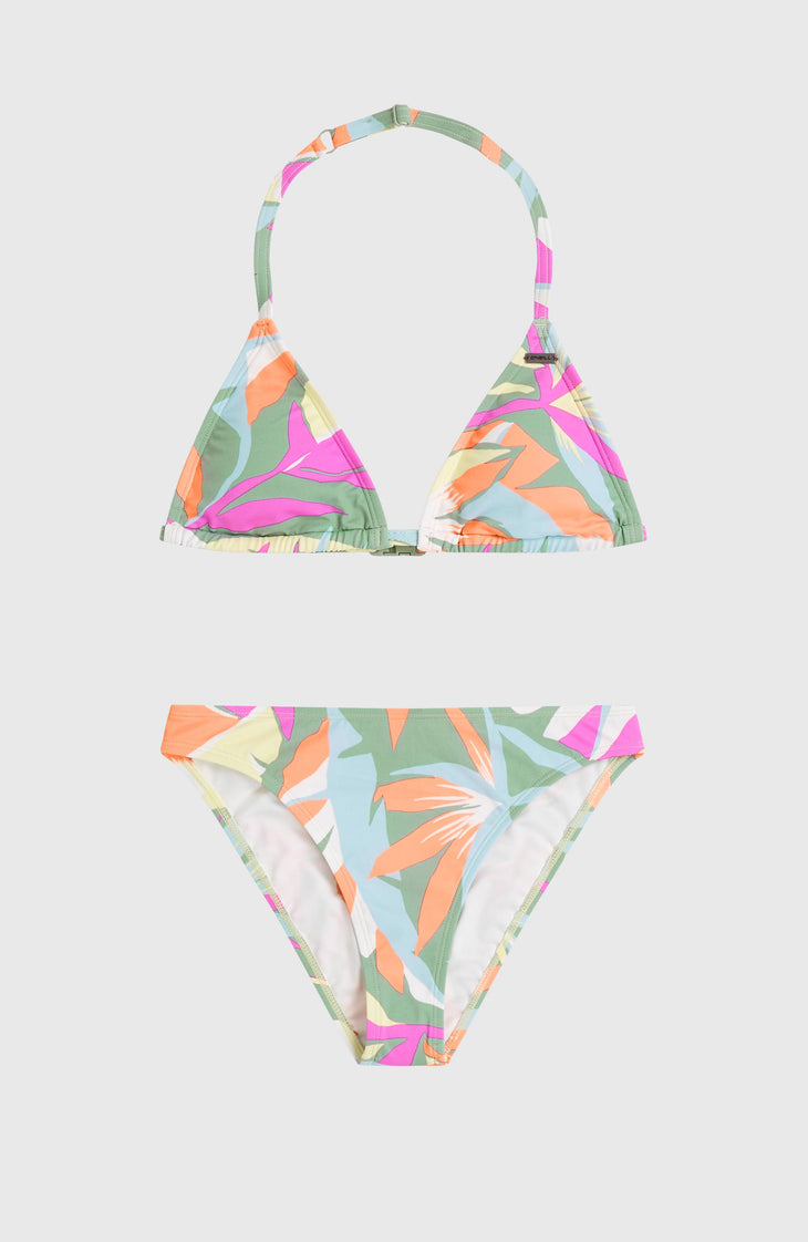 Essentials Triangle Bikini Set | Green Wmns Tropicana
