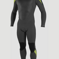Epic 5/4 Back Zip Full Wetsuit | BLACK/GUNMETAL/DAYGLO