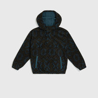 Superfleece Half-Zip Hoodie | Black Retro Ikat