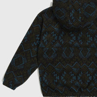 Superfleece Half-Zip Hoodie | Black Retro Ikat