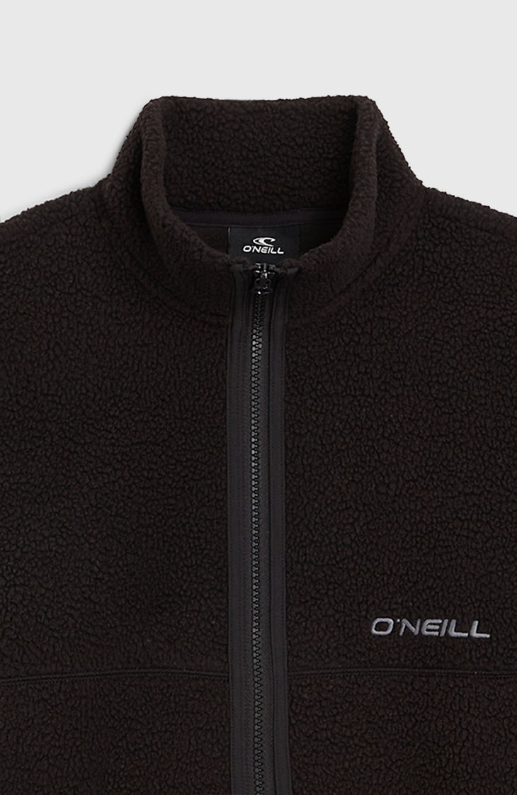 High-Pile Full-Zip Fleece | Black Out