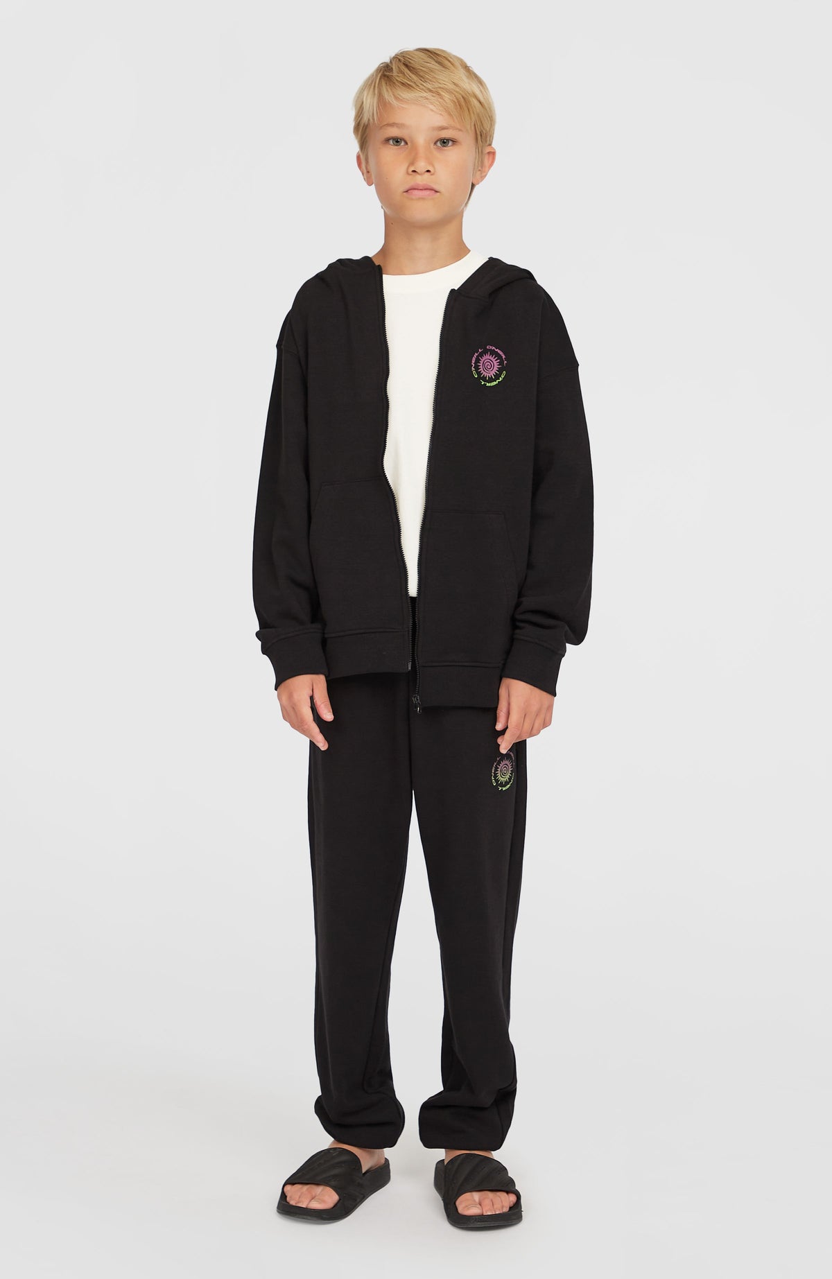 Graphic Full Zip Hoodie | Black Out
