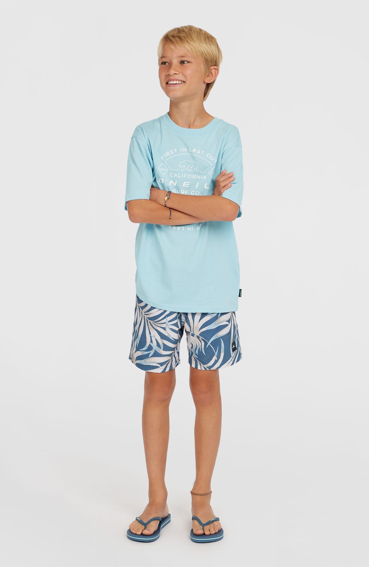 Cali 14'' Swim Shorts | Blue Dipped Leaves