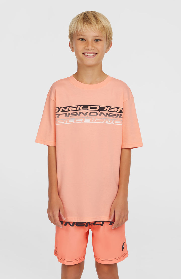 Cali Stripe 14'' Swim Shorts | Coral Upside Down