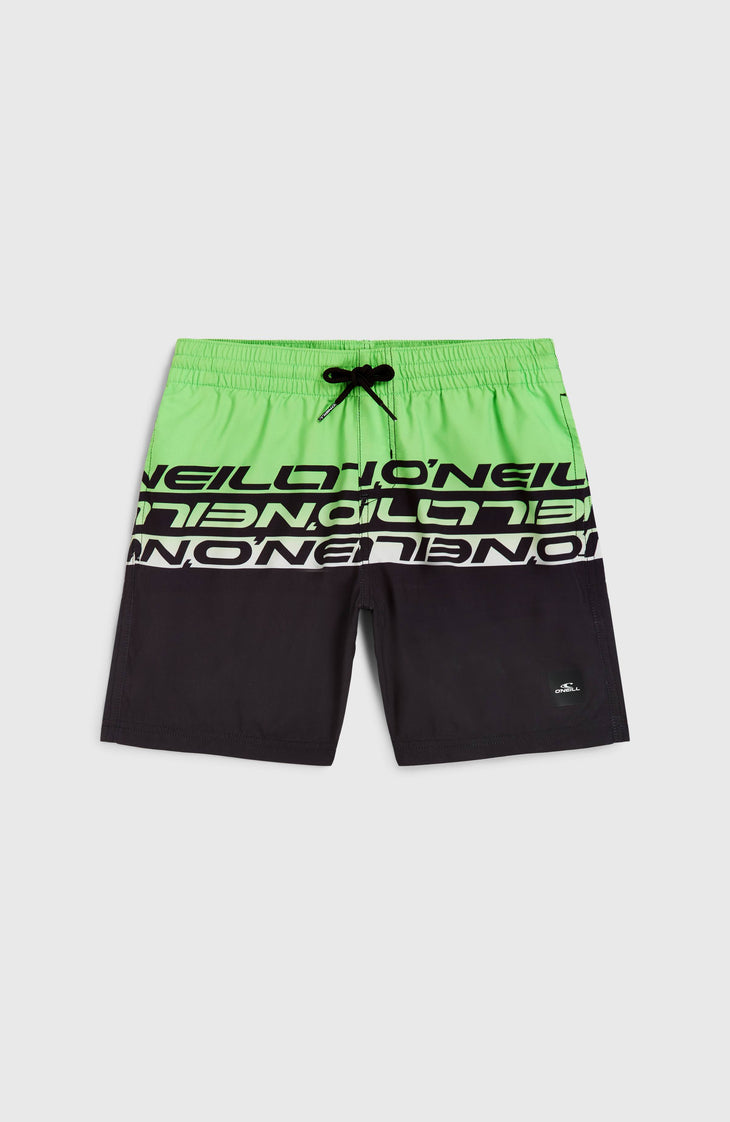 Cali Stripe 14'' Swim Shorts | Green Upside Down