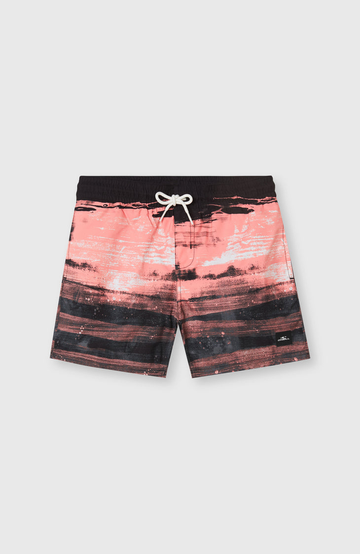 Cali Gradient 14'' Swim Shorts | Coral Melted Texture