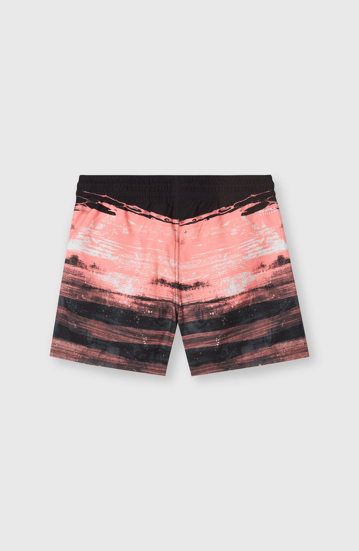 Cali Gradient 14'' Swim Shorts | Coral Melted Texture