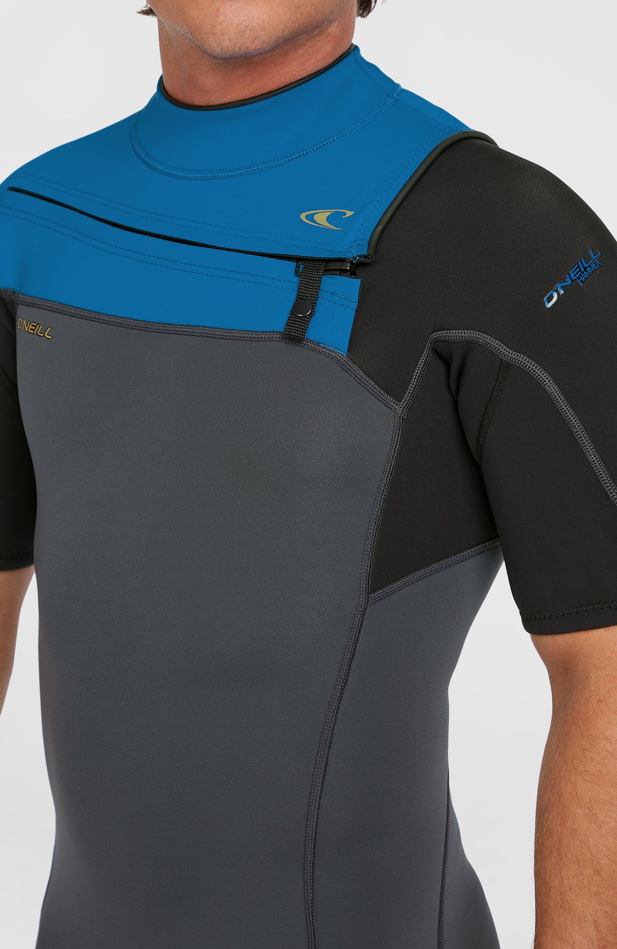 Hammer 2mm Chest Zip Shortsleeve Spring Wetsuit | Grey