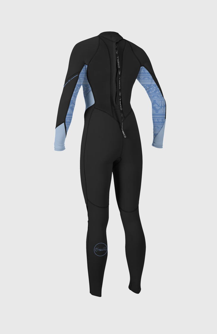 Bahia 3/2mm Back Zip Full Wetsuit | BLACK/SURFABSTRACT/CHAMBRAYBLU