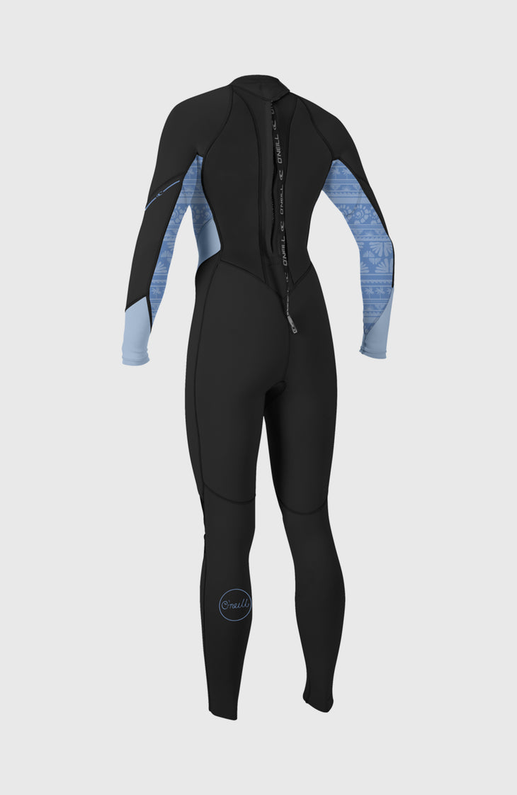 Bahia 3/2mm Back Zip Full Wetsuit | BLACK/SURFABSTRACT/CHAMBRAYBLU