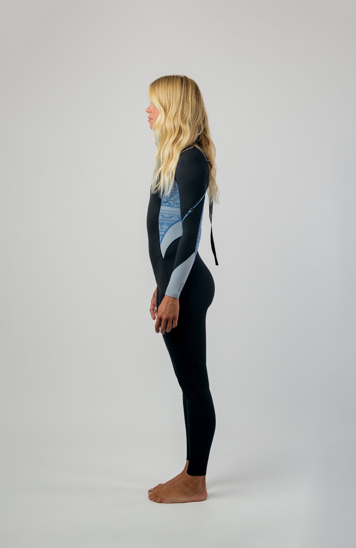 Bahia 3/2mm Back Zip Full Wetsuit | BLACK/SURFABSTRACT/CHAMBRAYBLU
