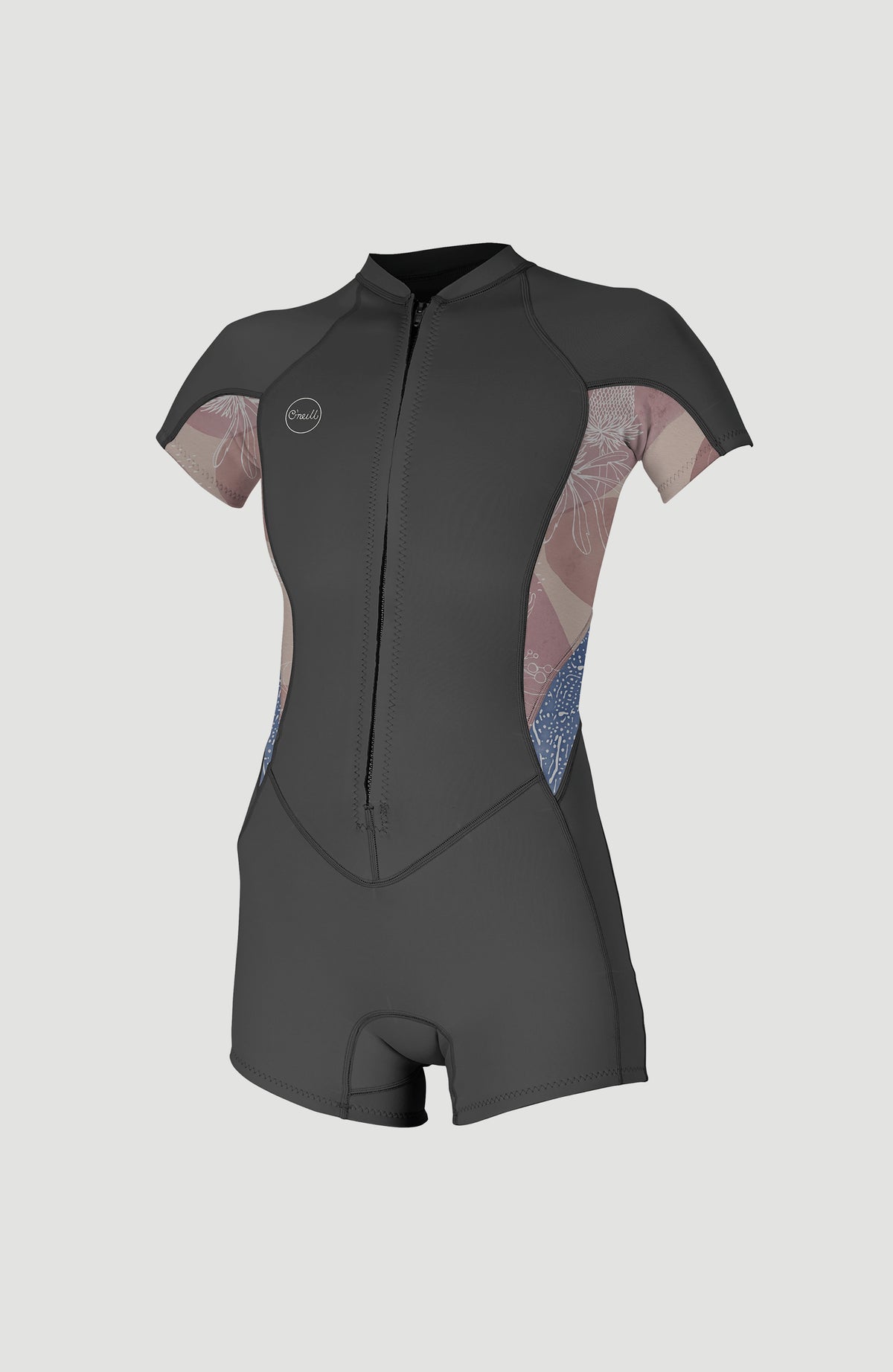 Bahia 2/1mm Front Zip Shortsleeve Spring Wetsuit | GRAPHITE/DESERT BLOOM/DRIFT BL