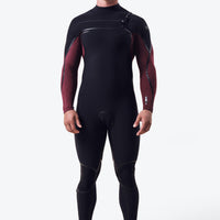 Hyperfreak Fire 4/3+mm Chest Zip Full Wetsuit | BLACK/DARK RED