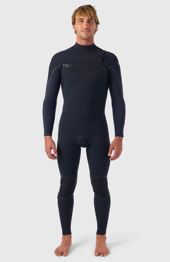 Hyperfreak Fire 3/2+mm Chest Zip Full Wetsuit | BLACK/BLACK